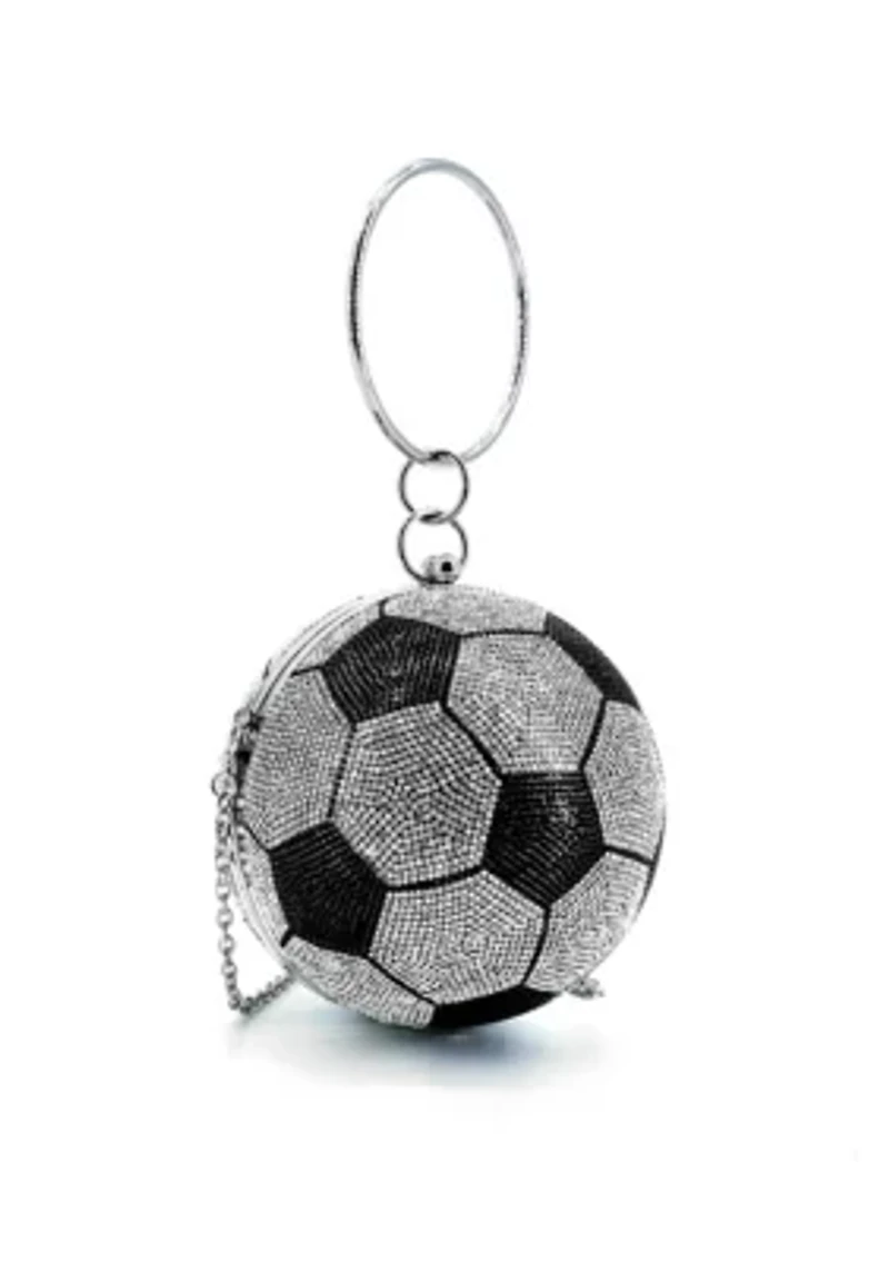 Striker Rhinestone Soccer Clutch