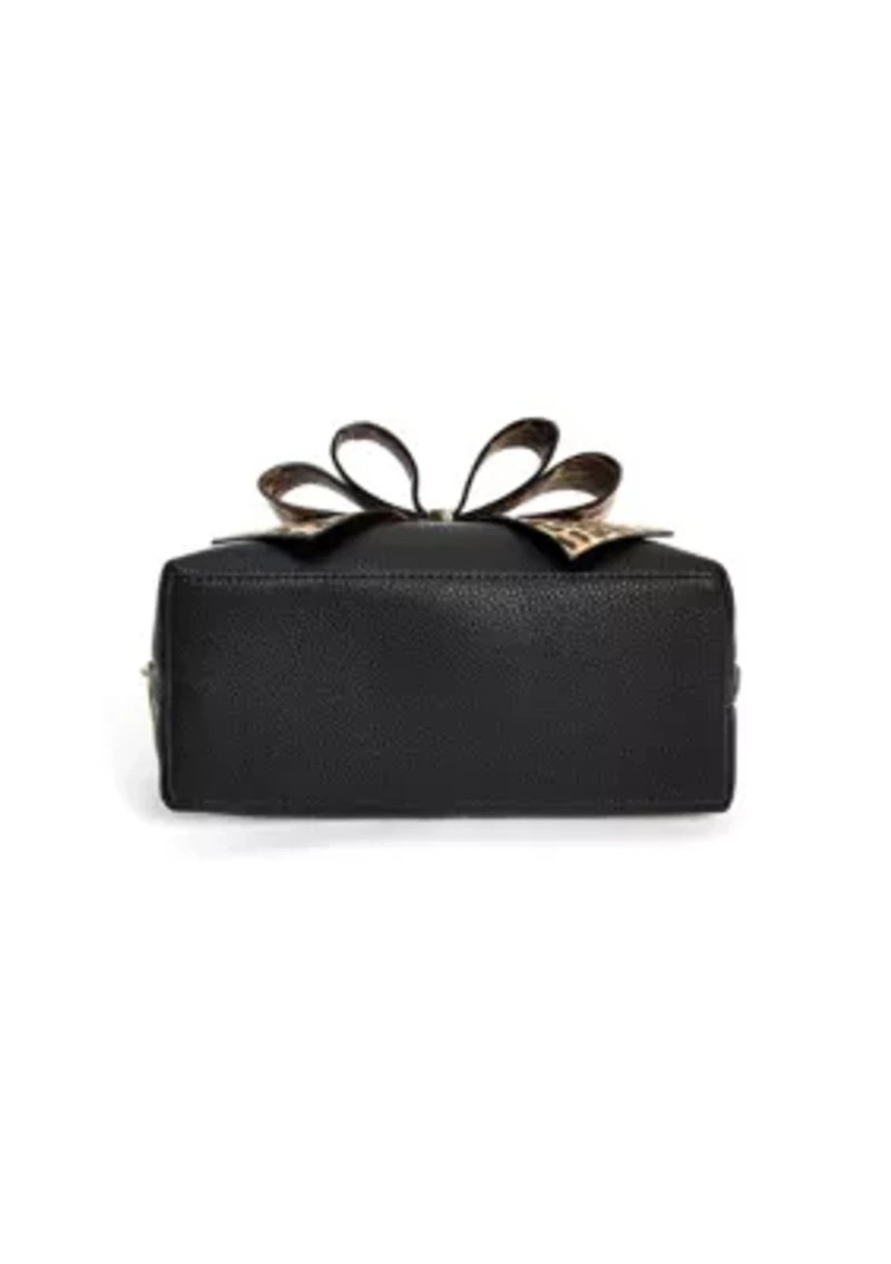 Leopard Top Handle Bow Bag