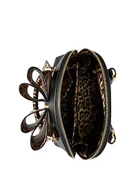 Leopard Top Handle Bow Bag