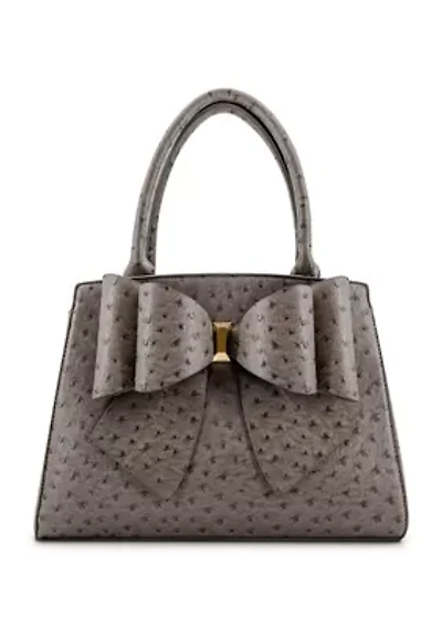 Elodie Embossed Bow Top Handle Purse