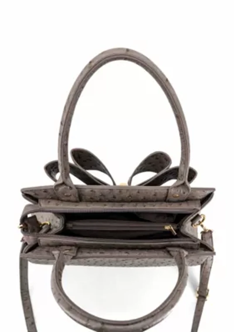 Elodie Embossed Bow Top Handle Purse