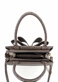 Elodie Embossed Bow Top Handle Purse