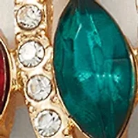 Sewing Down South x Crown & Ivy™  Pavé Bow Ornament Drop Earrings