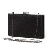 Suzie Bag, Shirred Glitter Fabric Clutch