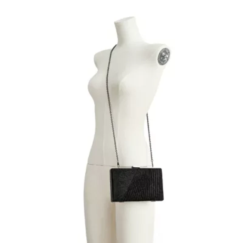 Suzie Bag, Shirred Glitter Fabric Clutch