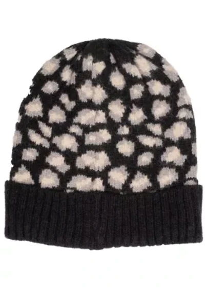 LEOPARD RIBBED BEANIE