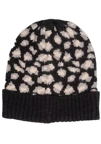 LEOPARD RIBBED BEANIE
