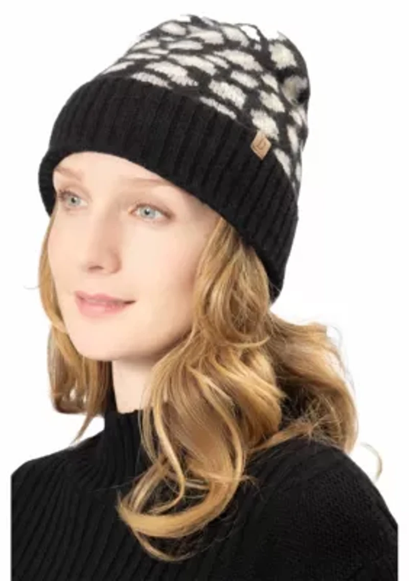 LEOPARD RIBBED BEANIE