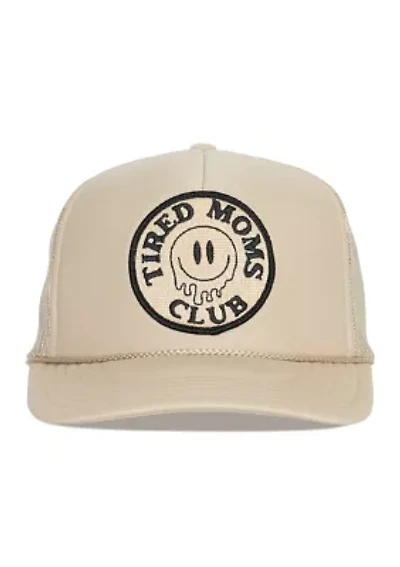 Tired Moms Trucker Hat in Tan