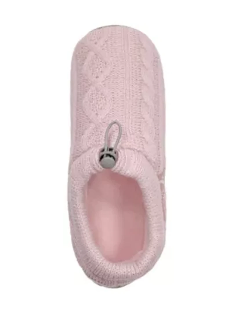 Ava Cable Knit Drawstring Slippers