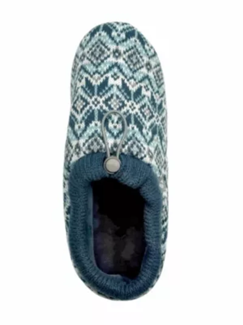 Emma Fairisle Knit Drawstring Slippers