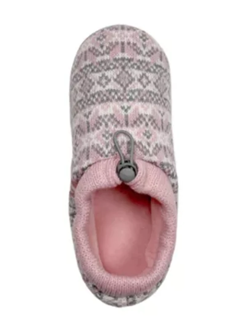 Emma Fairisle Knit Drawstring Slippers
