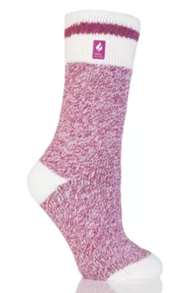 Snowdrop Cream Block Twist Crew Sock