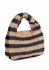 Striped Raffia Hobo Bag