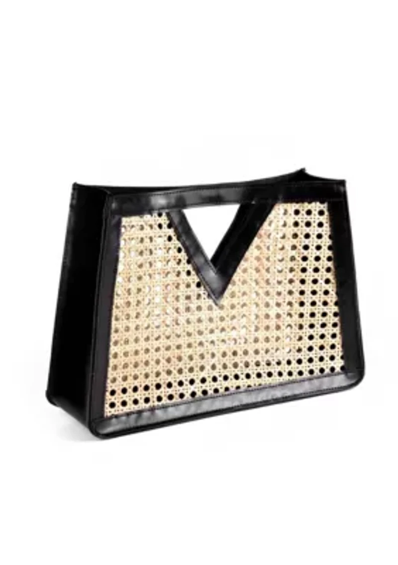 Black Rattan Kane Clutch