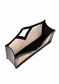 Black Rattan Kane Clutch