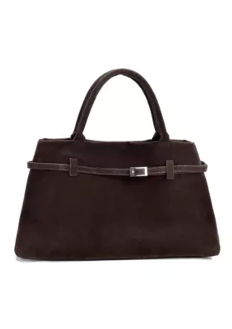 Dark Brown Belted Tote Bag