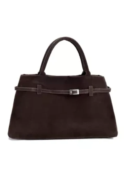Dark Brown Belted Tote Bag