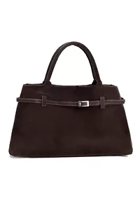 Dark Brown Belted Tote Bag