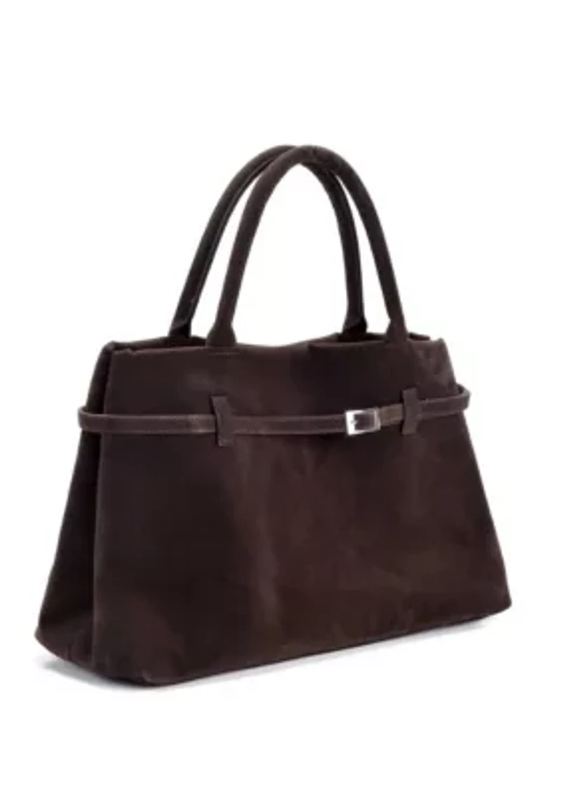 Dark Brown Belted Tote Bag