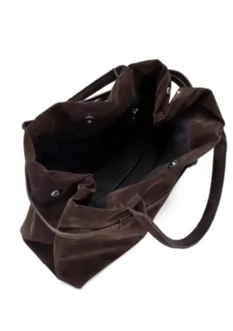Dark Brown Belted Tote Bag