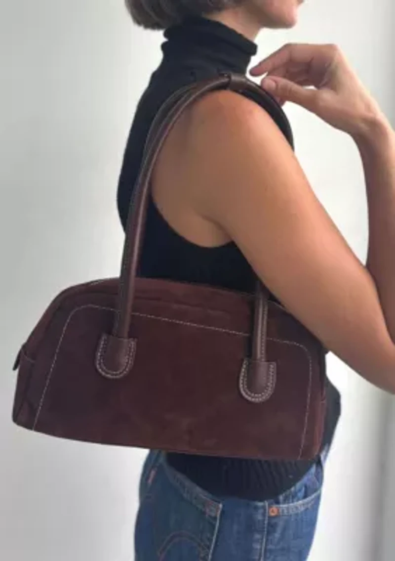 Dark Brown Boxy Shoulder Bag