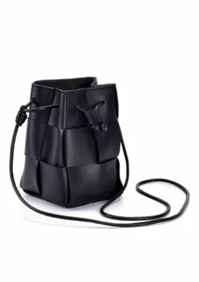 Black Patched Bucket Bag
