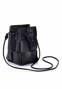 Black Patched Bucket Bag