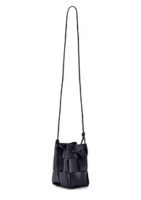 Black Patched Bucket Bag