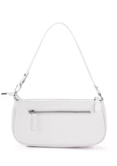 White Embossed Shoulder Bag