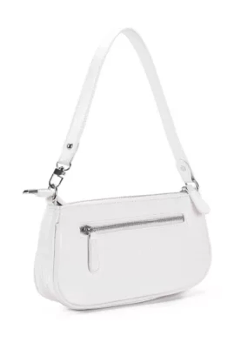 White Embossed Shoulder Bag