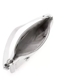 White Embossed Shoulder Bag