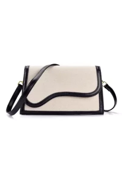 Black Curved Flap Shoulder and Crossbody Bag