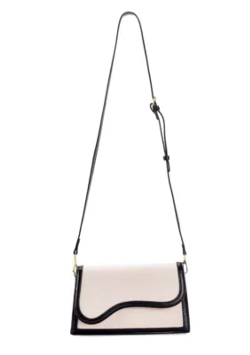 Black Curved Flap Shoulder and Crossbody Bag