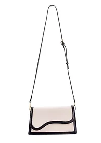 Black Curved Flap Shoulder and Crossbody Bag