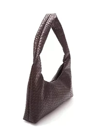 Dark Brown Patchwork Shoulder Bag