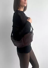 Brown Adjustable Strap Moon Bag