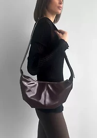 Brown Adjustable Strap Moon Bag