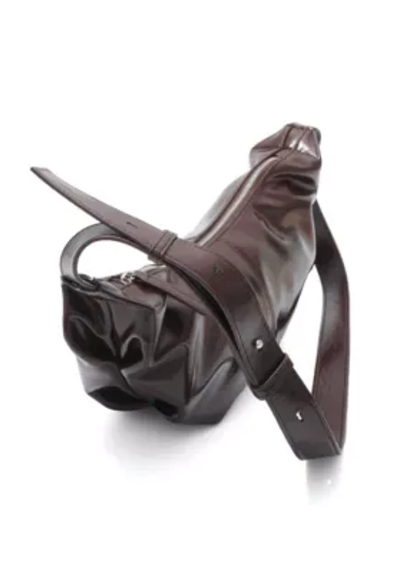 Brown Adjustable Strap Moon Bag