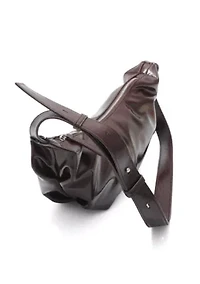 Brown Adjustable Strap Moon Bag