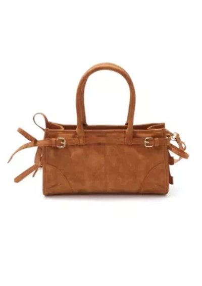 Brown Shoulder Bag with Belt Detail
