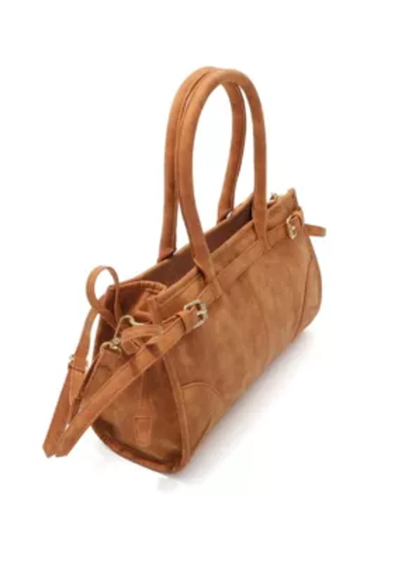 Brown Shoulder Bag with Belt Detail