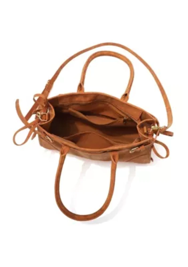 Brown Shoulder Bag with Belt Detail