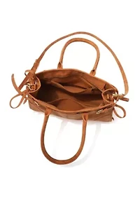 Brown Shoulder Bag with Belt Detail