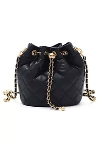 Black Cushion Quilted Gold Chain Adjustable Crossbody Bag