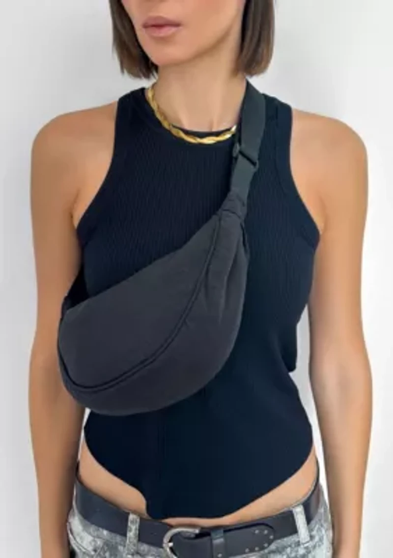 Black Sporty Adjustable Moon Bag