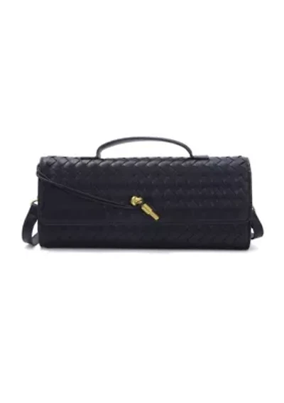 Black Woven Baguette Bag