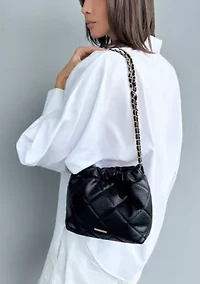 Black Quilted Bag with Chain Strap