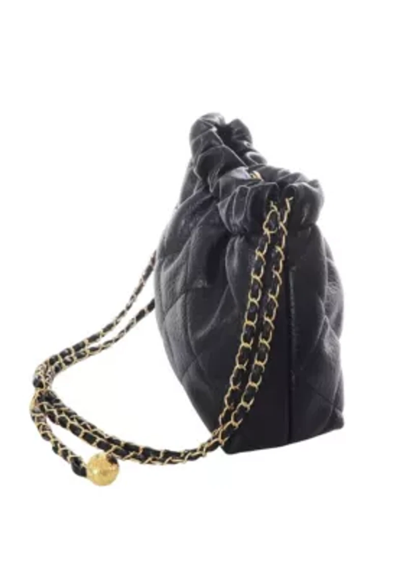 Black Quilted Bag with Chain Strap