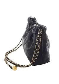 Black Quilted Bag with Chain Strap